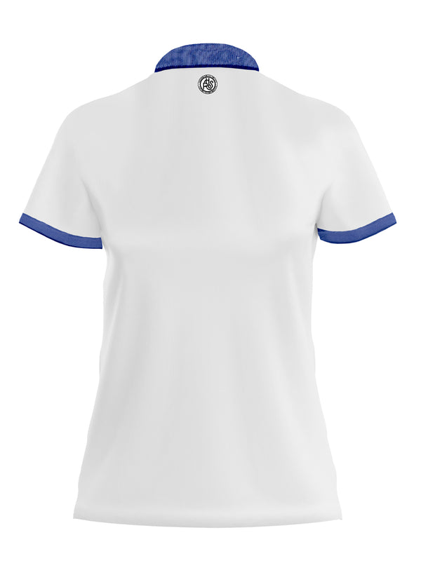BLUE KNIT COLLAR WHITE POLO WOMEN